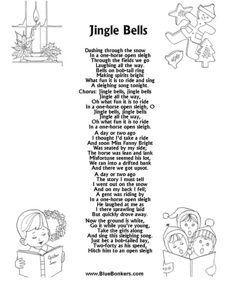 Printable Christmas Carol Lyrics - Printable Template Calendar