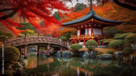 A stunning Japanese landscape, highlighting the unique beauty and ...