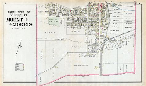 Village Of Mt Morris Map (South) 1902 | Map, Circle map, Road trip planner