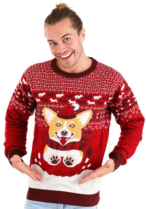 Adult Ugly Christmas Sweater A Very Corgi Christmas