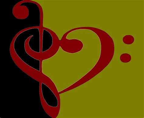 Treble And Bass Clef Heart Clip Art at Clker.com - vector clip art online, royalty free & public ...