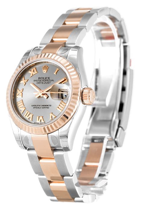 Replica Rolex Datejust Rose Gold Case Roman Markers Lady 179171 26MM ...