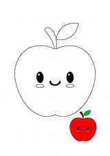 Cute Apple Coloring Pages sketch template