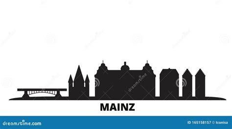 Mainz City Map With Boroughs Grey Illustration Silhouette Shape Cartoon ...