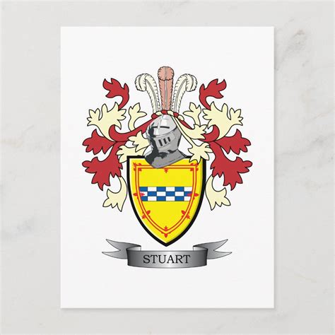 Stuart Family Crest Coat of Arms Postcard | Zazzle