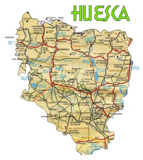 Province of Huesca road map | Gifex