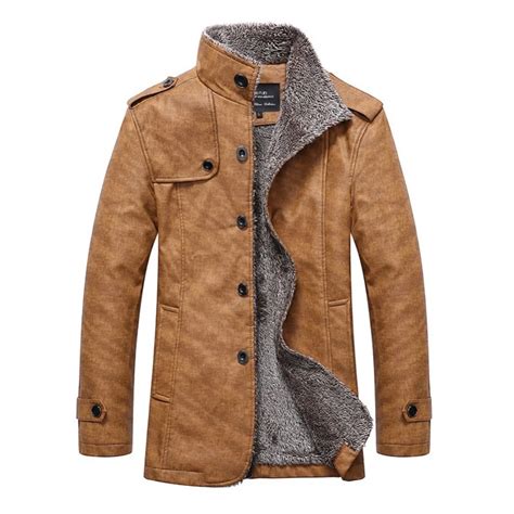 Hot Sale High Quality Winter Men Leather Jacket Man Waterproof Parka Slim Long Jackets Mens ...