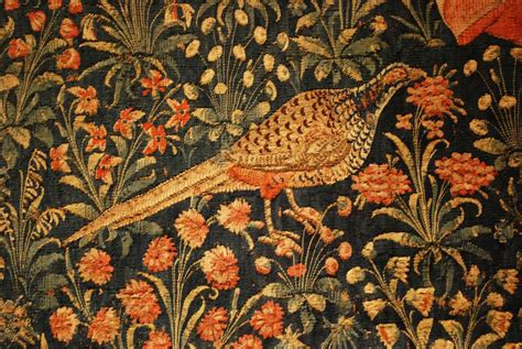 quail in woven tapestry | Medieval tapestry, Medieval art, Tapestry weaving