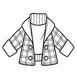 Premium Vector  Short Plaid Pea Coat Worn over A Warm Sweater Outline sketch template