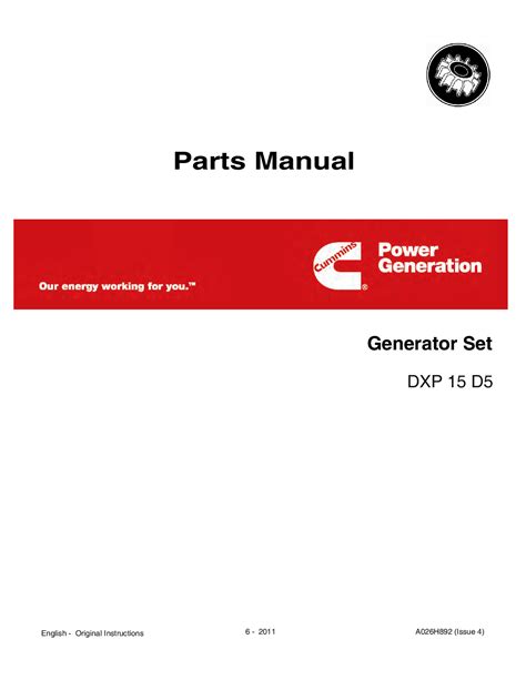 Cummins Standard Generator Set Parts Manual PDF Download - Service ...