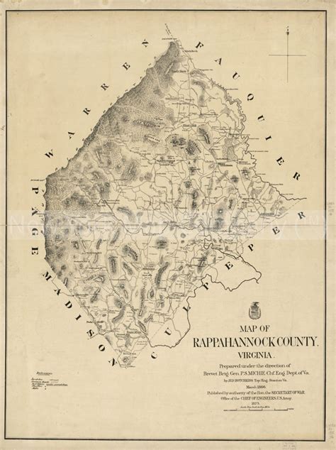 1866 Map of Rappahannock County Virginia Cadastral | Etsy