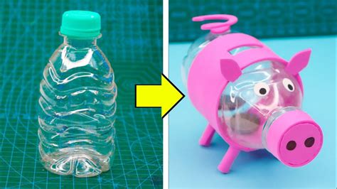 DIY Piggy bank from waste bottle easy || Make money bank with bottle at home @Craftube4u - YouTube