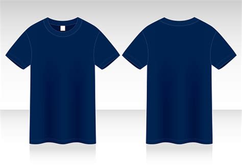 Blank Navy Blue Tshirt Vector For Template Stock Illustration - Download Image Now - iStock