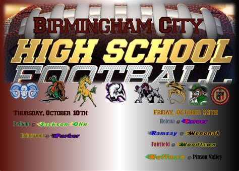 Birmingham City High Schools Football: AHSAA Week 5 – Birmingham City ...