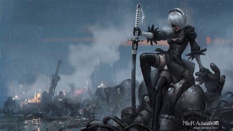 Nier: Automata 2B - fan art. - YouTube