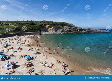 Beach of Llanes in Summer. Spain Editorial Photo - Image of seascape ...