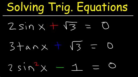 Solving Trigonometric Equations By Finding All Solutions - YouTube