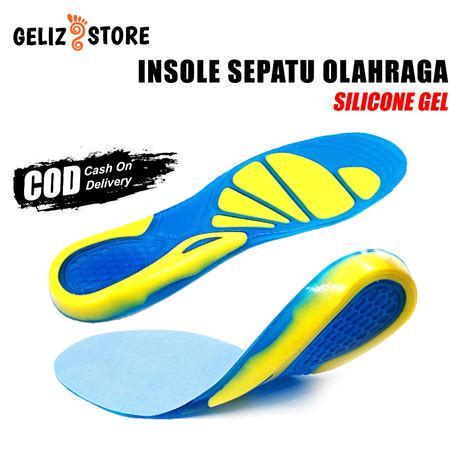 Jual Insole Sepatu Olahraga Pria Wanita Silicone Gel Empuk Alas Dalam ...