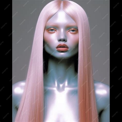 Premium AI Image | a woman with a blonde hair and a silver mask on her ...