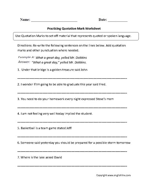 Adding Quotation Marks Worksheet Have Fun Teaching - Riset