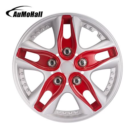 AuMoHall 4pcs/set 12 Inch Red Car Wheel Hub Caps Universal Car Wheel Hub Cover for Decoration-in ...