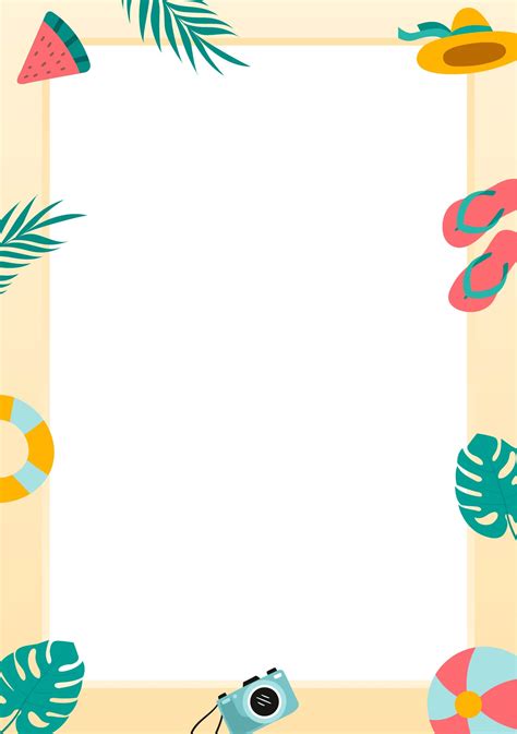 8 Best Images of Printable Summer Border Clip Art - Free Cute Printable Border Templates, Summer ...