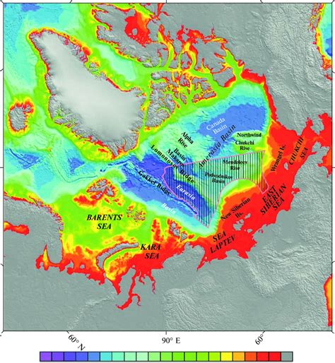 The main morphostructures on the bottom of the Arctic Ocean and the ...