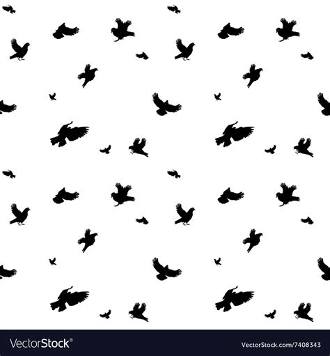 Birds flying in air seamless pattern Royalty Free Vector