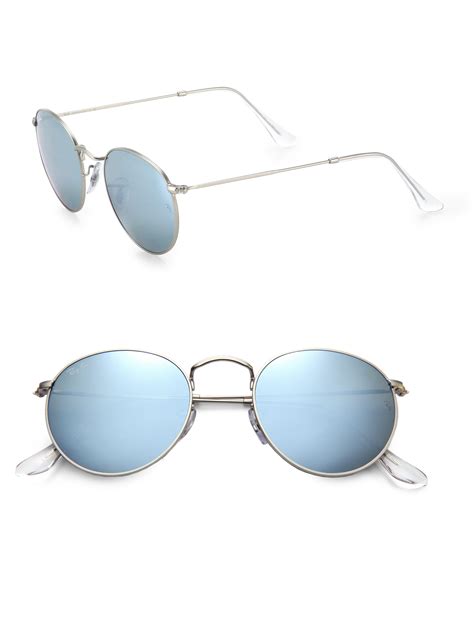 Ray-Ban | Silver Round Metal Sunglasses for Men | Lyst