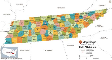 Tennessee Counties Map Extra Large 60 X Laminated | mail.napmexico.com.mx