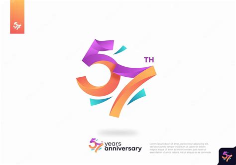 Premium Vector | Number 57 logo icon design, 57tht birthday logo number ...