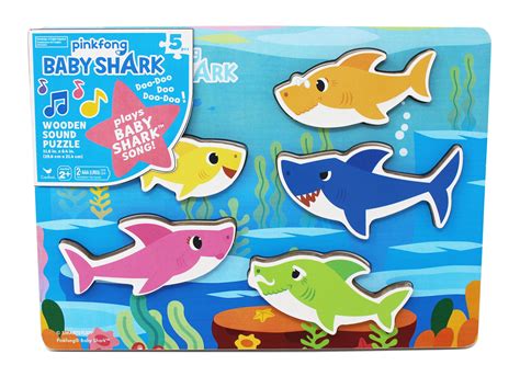 Pinkfong Baby Shark Chunky Wood Sound Puzzle - Plays Baby Shark Song - Walmart.com - Walmart.com