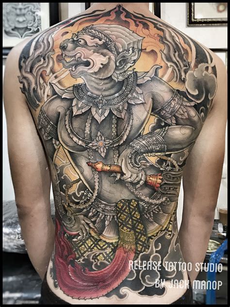 Neo Thai Thai tattoo หนุมา | รอยสักแบบดั้งเดิม, รอยสักสี, รอยสักหมึก