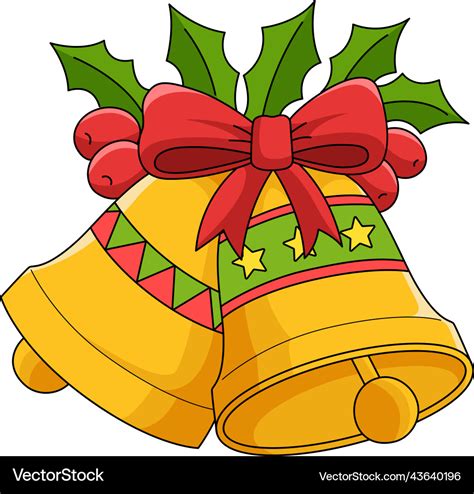 Christmas bell cartoon colored clipart Royalty Free Vector