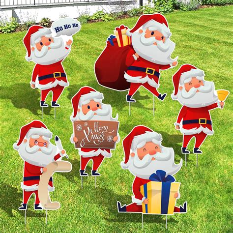 KatchOn, Christmas Santa Claus Yard Signs - Big, Pack of 6 | Santa Clause Sign, Santa Claus Yard ...