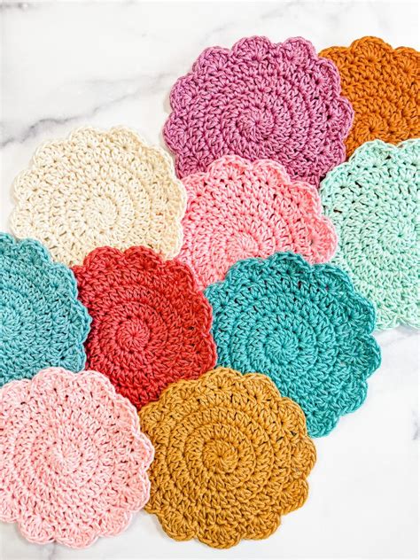 Sunrise Coaster: A Free Crochet Beverage Mat Pattern - TL Yarn Crafts