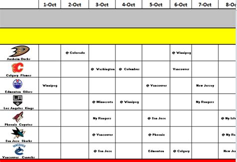 Excel Spreadsheets Help: Downloadable 2013-2014 NHL Schedule in Excel