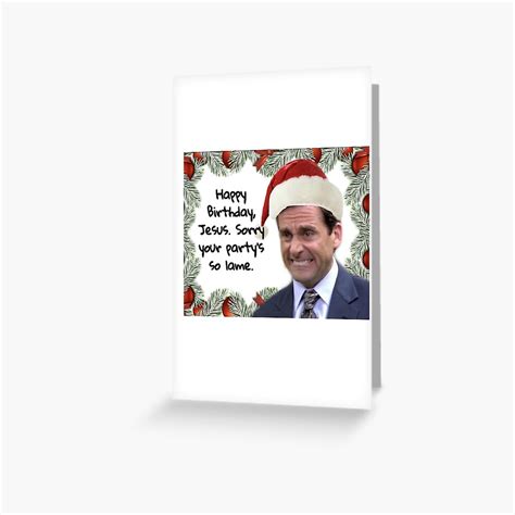 "Michael Scott Christmas Card" Greeting Card for Sale by em1992 | Redbubble