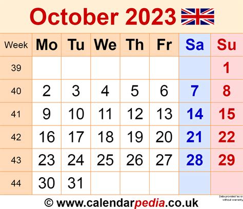 October 2023 Calendar Printable Free – Get Latest News 2023 Update