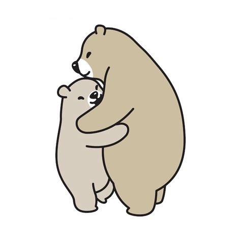 Premium Vector | Bear vector polar bear cartoon hug