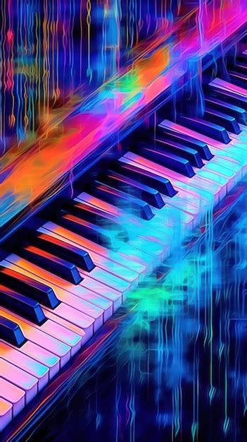 Premium AI Image | Piano sound waves psychedelic colors