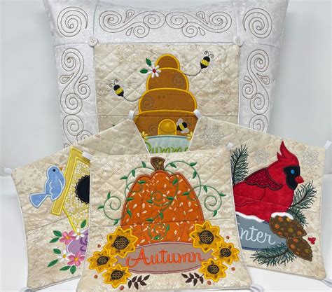 ITH Interchangeable Seasonal Pillow | Machine Embroidery Designs by JuJu