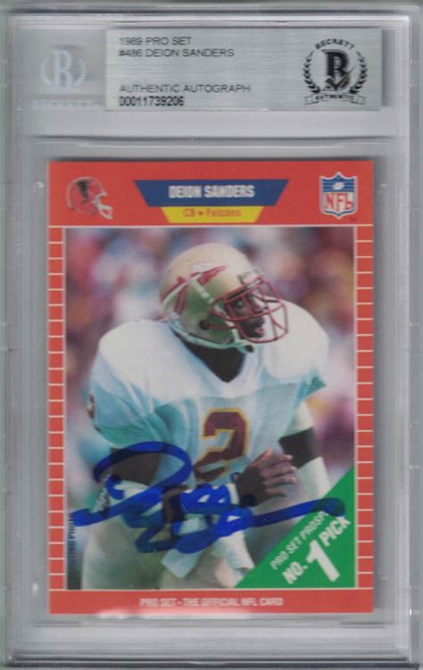 Deion Sanders Signed Atlanta Falcons 1989 NFL Pro Set Rookie Card BAS 25078 – Denver Autographs