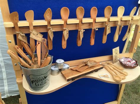 Wooden spoon display rack idea for craft show. This display rack is ...