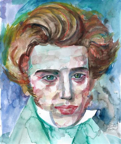 SOREN KIERKEGAARD watercolor portrait.3 Painting by Fabrizio Cassetta - Fine Art America