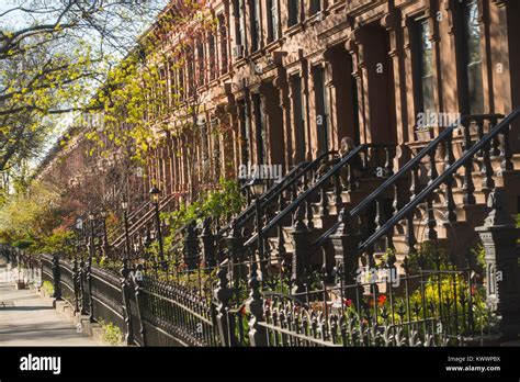 Brownstones houses in park slope Brooklyn NYC Stock Photo - Alamy