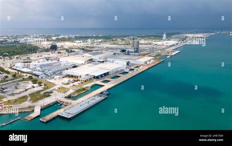 Cape Canaveral aerial view. Rocket launch SpaceX Falcon 9. Kennedy Space Center LC-39A Stock ...