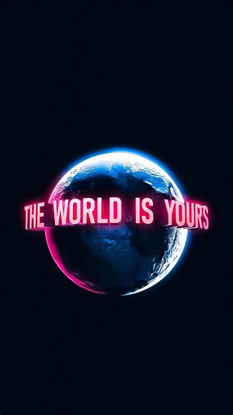 the world is yours logo on a dark background