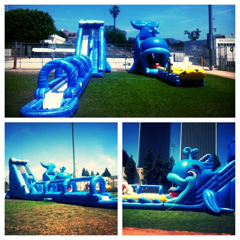 Giant Inflatable Water Slides for Summer time parties and events. Picture features our 24' tall ...