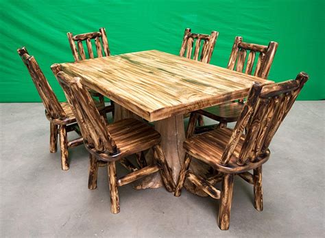 Midwest Log Furniture - Premium Log Dining Table 40x60 and 6 Chairs #ad #afflink #ad #afflink # ...